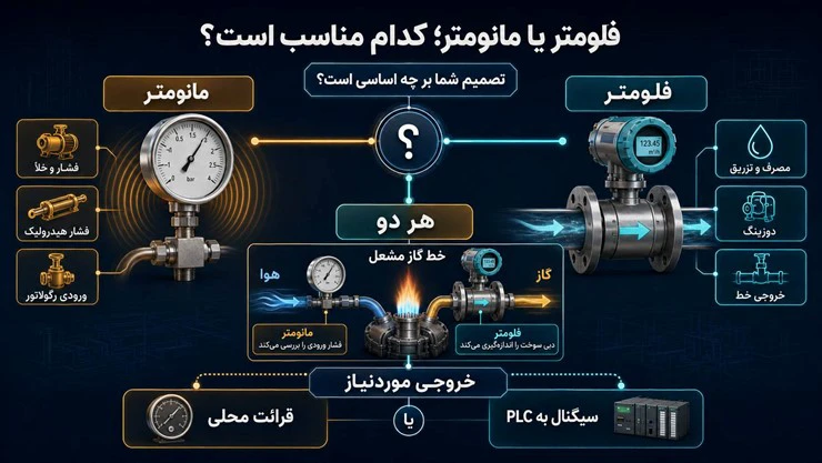 انتخاب فلومتر یا مانومتر