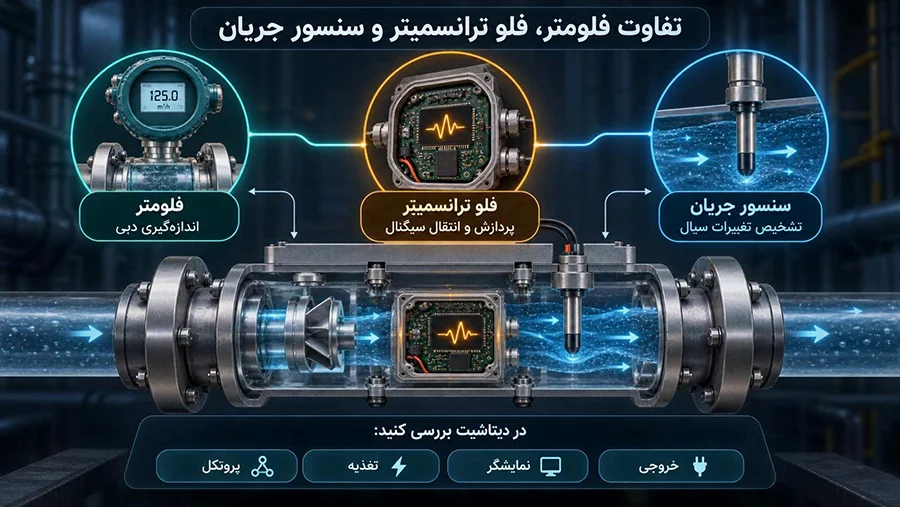 تفاوت فلو ترانسمیتر با فلومتر و سنسور جریان